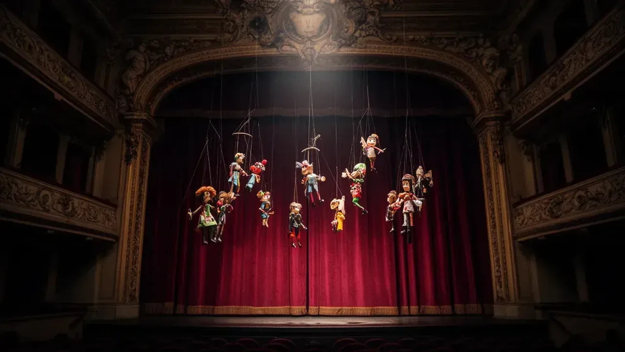 Teatr Groteska Kraków: Praktyczny przewodnik, cennik i repertuar 2026 Wnętrze zabytkowej sali widowiskowej Teatr Groteska Kraków z barwnymi maskami i scenografią.