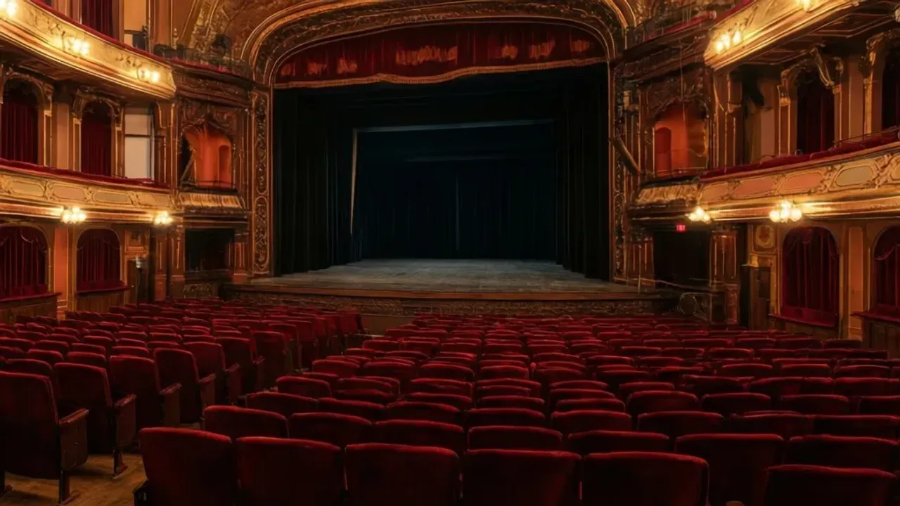 Teatr żydowski Kraków: Gdzie szukać występów i kultury jidysz? Pusta scena teatralna w zabytkowym wnętrzu na Kazimierzu w Krakowie nawiązująca do tradycji, jakiej szuka teatr żydowski Kraków.